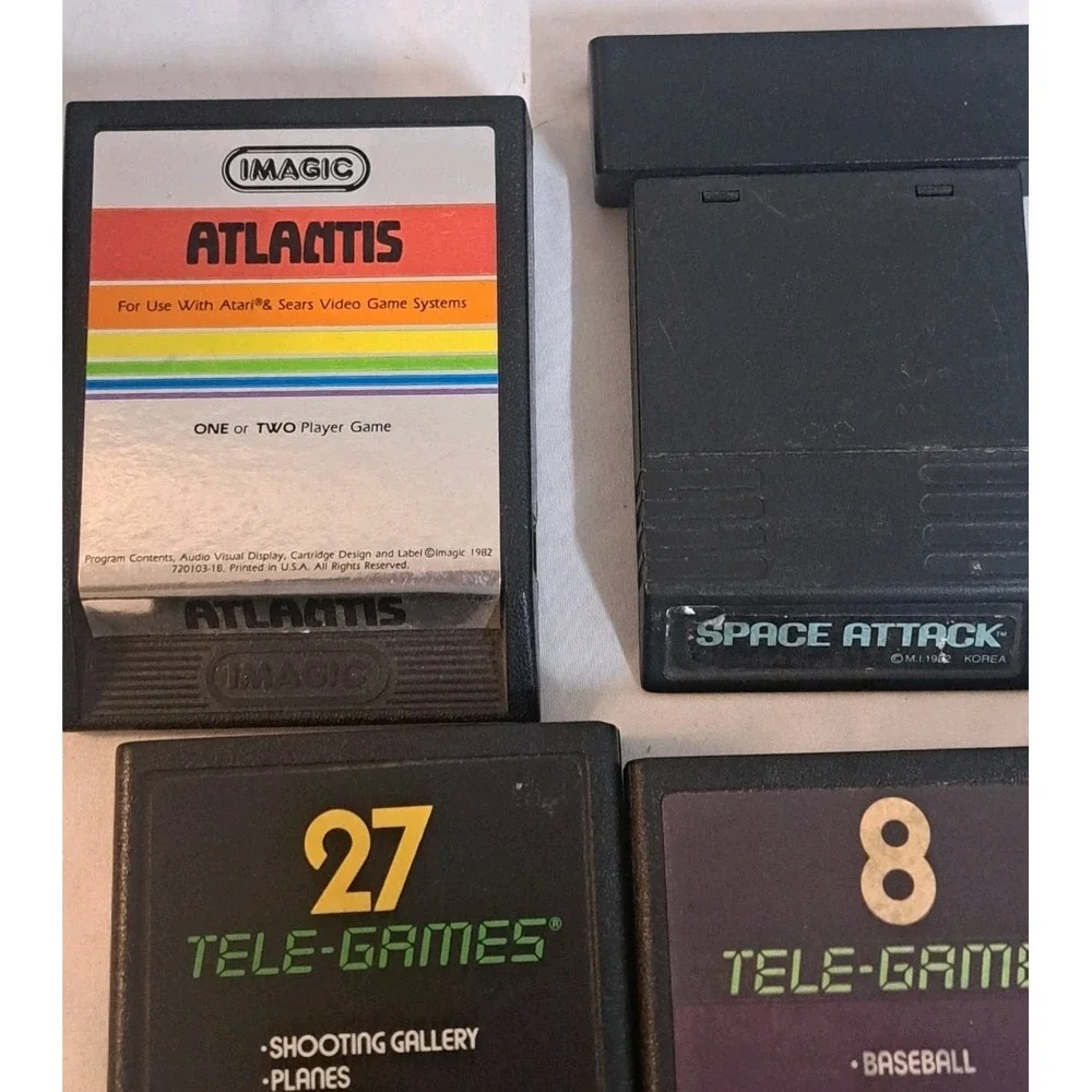Atari 2600 9 Game Lot Demon Attack Atlantis Asteroids Popeye Combat
